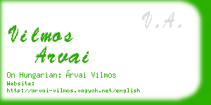vilmos arvai business card