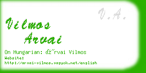 vilmos arvai business card